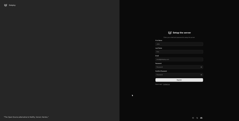 Dokploy register