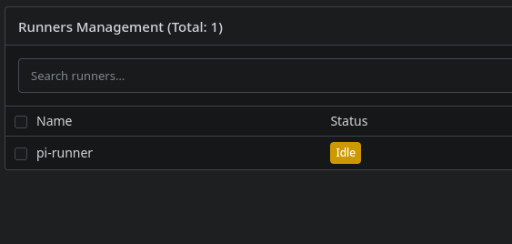 Gitea Runner status